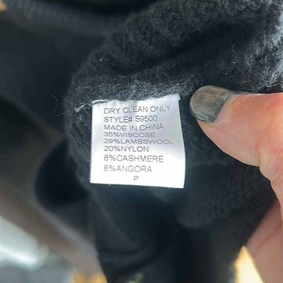 Cynthia Vincent Black Crew Neck Sweater with Gold Buttons/Accents - Picture 5 of 6